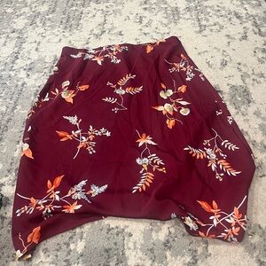 Ann Taylor Red Mini Bubble Skirt Asymmetrical Casual